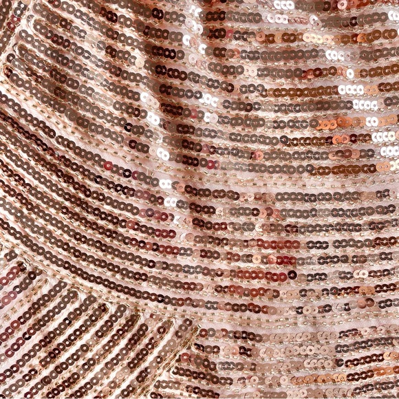 Rose Gold Sequin Mini Skirt - Picture 2 of 8